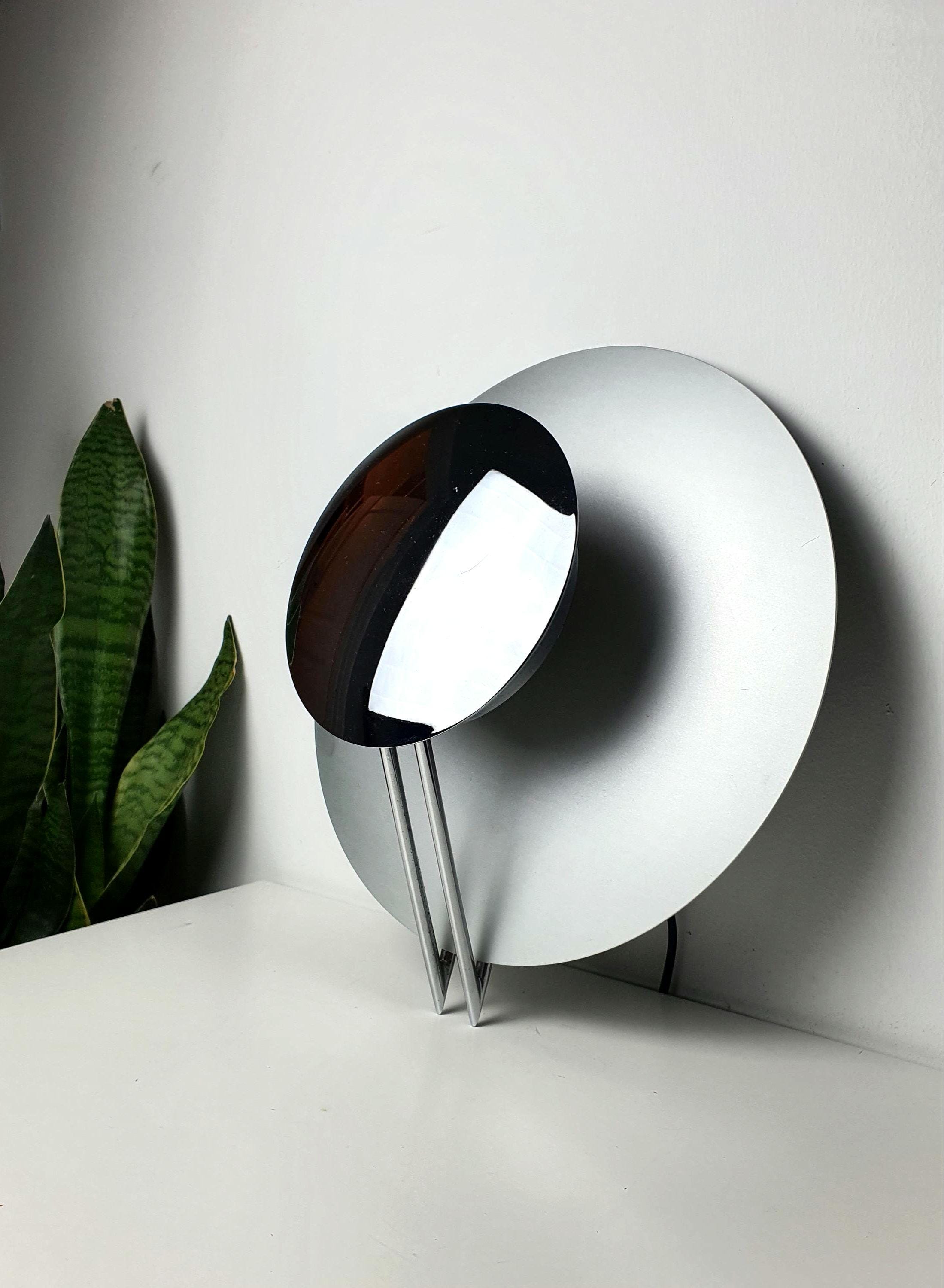 Lampe De Table Vintage Luciano Cesaro 'Tre Ci Luce' - Année 1980 - Italie - Verre Opale - Occasion Fonctionnelle
