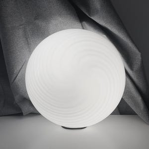 Vintage Murano Glass Swirl Lamp: 1980s MCM Flush Mount Light