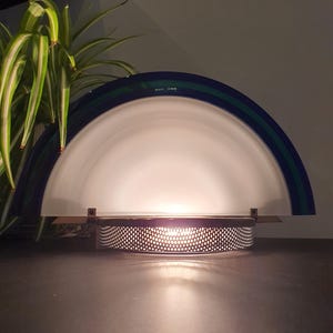 De Majo Murano Glass Sconce: Art Deco Half-Moon Wall Light