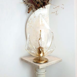 La Murrina Vintage Murano Glass Table Lamp: Venetian Floral Petal Design