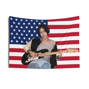 RIIZE Wonbin Guitar USA Flag Banner Wall Tapestry kpop tour merch album light stick photocard holder binder lanyard shirt hoodie tote bag