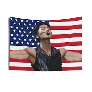 ATEEZ San Vest USA Flag Banner Wall Tapestry kpop tour merch album lightstick photocard holder binder lanyard shirt hoodie tote bag keychain