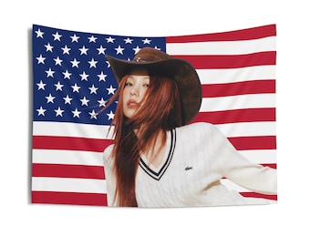 Yuna ITZY フラッグ | K-POP アイドル バナー ITZY Yuna America Flag Banner, Itzy World Tour Kpop Flag, Born to