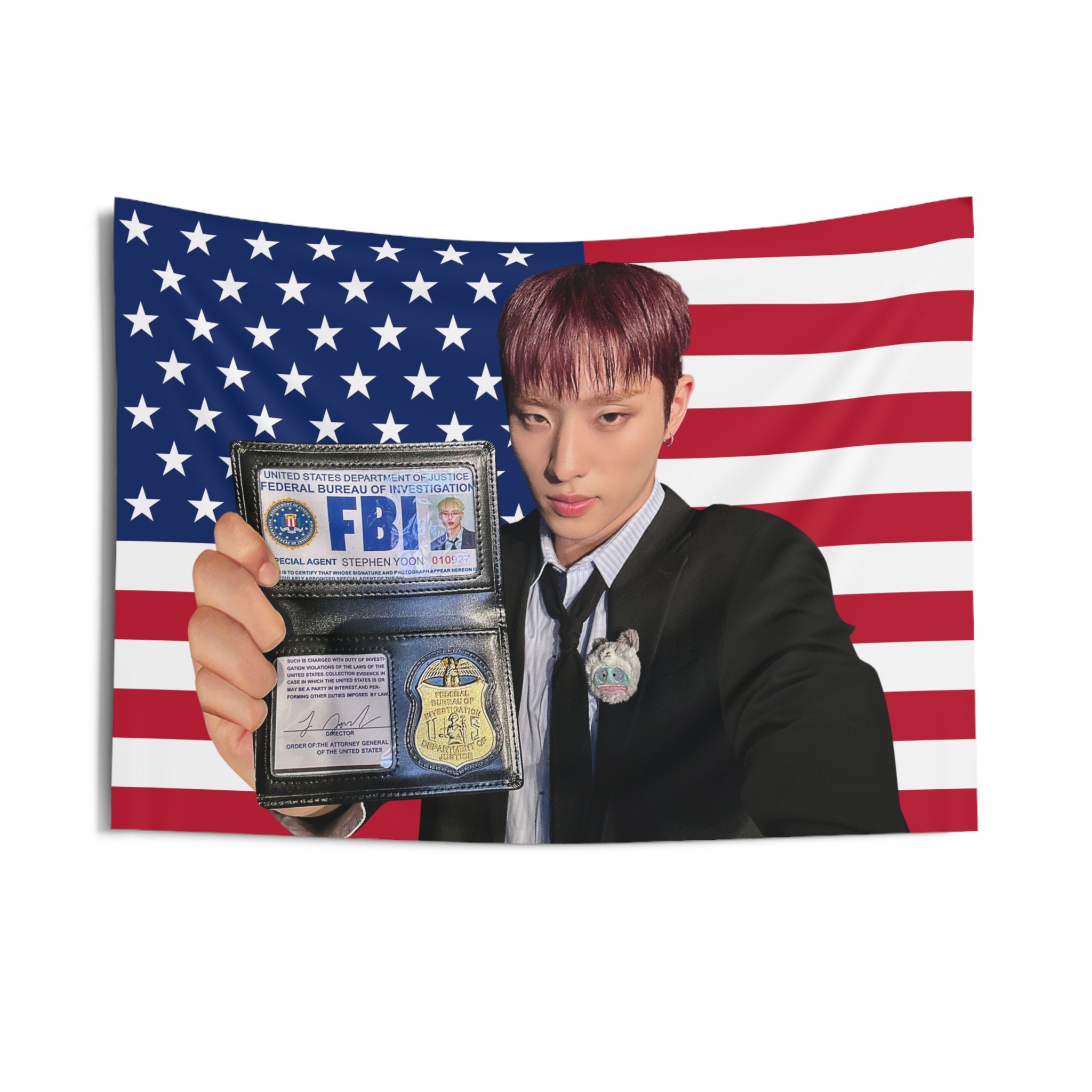 Fbi Mini Flag P1HARMONY Keeho FBI USA Flag Banner Wall Tapestry Kpop Tour Merch Album ...