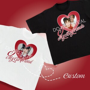 Texto personalizado namorado namorada camisa kpop tour merch álbum light stick photocard titular fichário pino banner cordão com capuz sacola adesivo