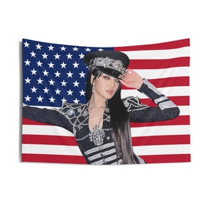 I-DLE Minnie Super Lady USA Flag Banner Wall Tapestry kpop tour merch album light stick photocard holder binder pin lanyard shirt tote bag