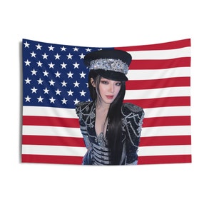 I-DLE Shuhua Super Lady USA Flag Banner Wall Tapestry kpop tour merch album light stick photocard holder binder pin lanyard shirt sticker