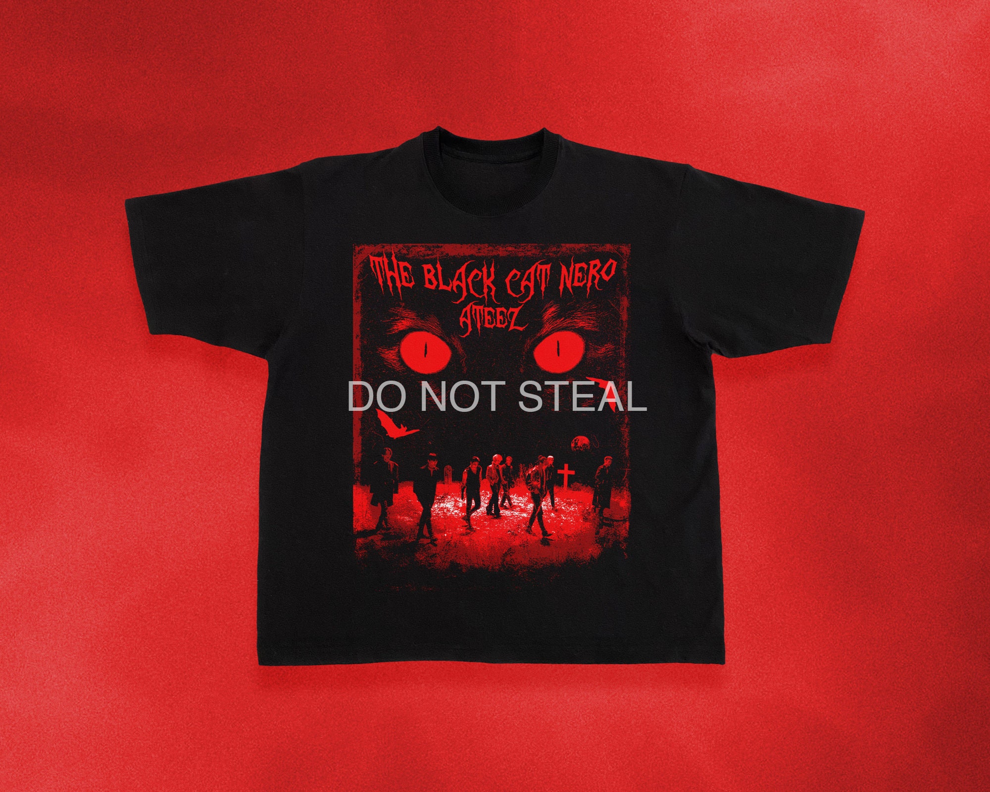 Black Cat Nero Ateez Tshirt - Etsy