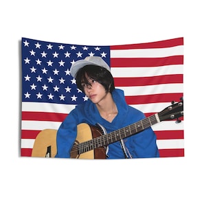 RIIZE Wonbin Guitar USA Flag Banner Wall Tapestry kpop tour merch album light stick photocard holder binder lanyard shirt hoodie tote bag