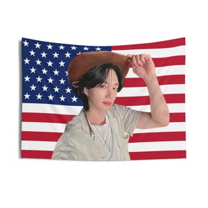 P1HARMONY Theo Cowboy USA Flag Banner Wall Tapestry kpop tour merch album light stick photocard holder binder lanyard shirt hoodie tote bag