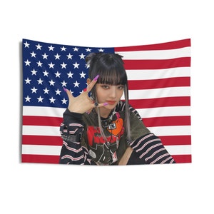 I-DLE Minnie Rock USA Flag Banner Wall Tapestry kpop tour merch album light stick photocard holder binder pin lanyard shirt tote bag sticker