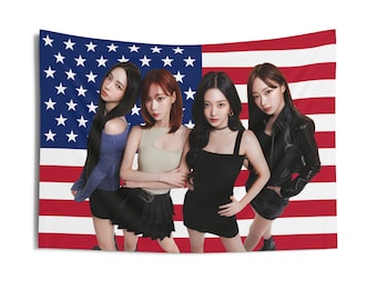 AESPA USA Flag Banner Wall Tapestry kpop tour merch album light stick photocard holder binder pin lanyard shirt hoodie tote bag keychain y2k
