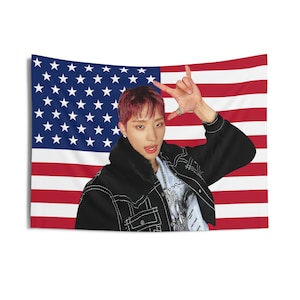 P1HARMONY Keeho Rock USA Flag Banner Wall Tapestry kpop tour merch album light stick photocard holder binder lanyard shirt hoodie tote bag