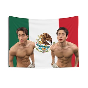 THE BOYZ Sangyeon Abs Mexico Flag Banner Wall Tapestry kpop tour merch album light stick photocard holder binder pin lanyard shirt hoodie