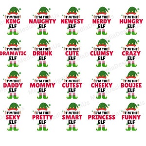 Paquete SVG de familia de elfos, SVG de elfo, elfo abuelo, elfo mamá, SVG de camiseta de elfo, SVG de Navidad familiar