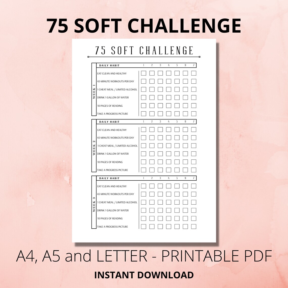 75 Soft Challenge Printable Free