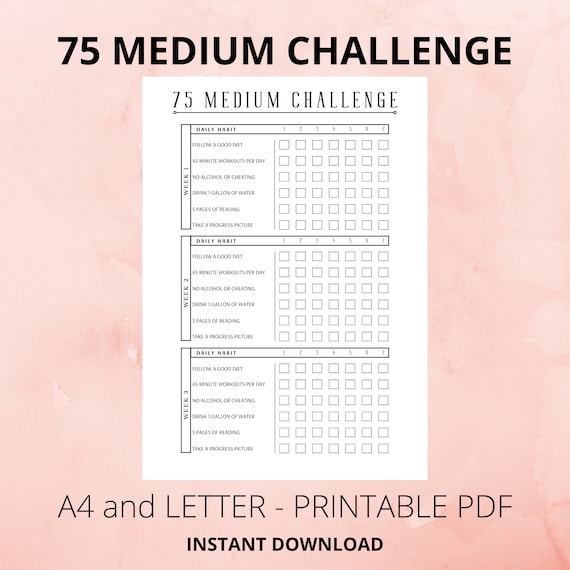 Carnet Challenge 75 Jours - Planificateur Quotidien 21x14 Cm, Suivi Fitness, Alimentation, Lecture