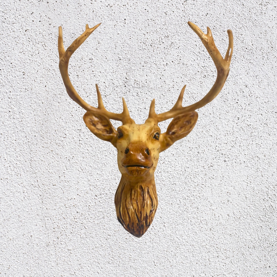 Lifelike Deer Head Wall Mount - Realistic Faux Taxidermy Sculpture for ...