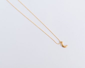 Military Chain Yellow Gold Plated with Crescent Moon  Jewelry Women Lina&Lucia