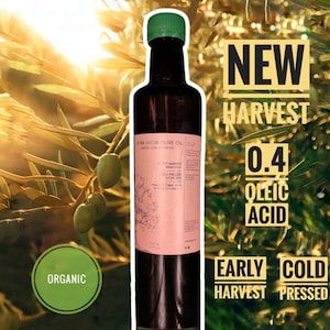 2024 Olivia Familia Early Harvest Cold-Pressed Organic Extra Virgin Olive Oil – Pure Anatolian Flavor, Premium Quality, 250 mL