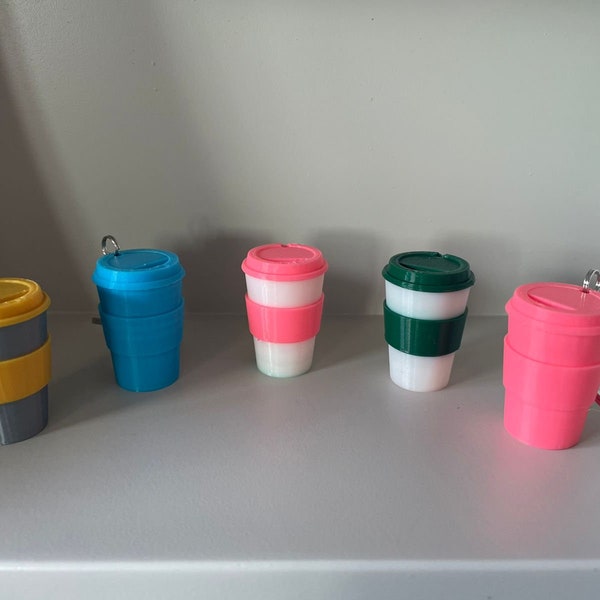 3D Printable Coffee Cup Keyring - STL FILE - Instant Download