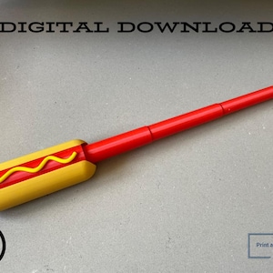 Collapsing Sword STL Digital Download - Unique Hot Dog 3D Print Model for Cosplay & Gifts