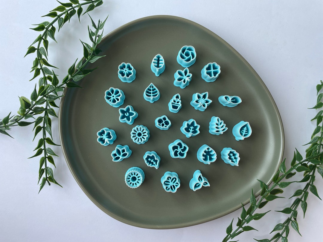 Spring Flower Clay Cutter Bundle Floral Mini Cutter Set Flower Polymer ...