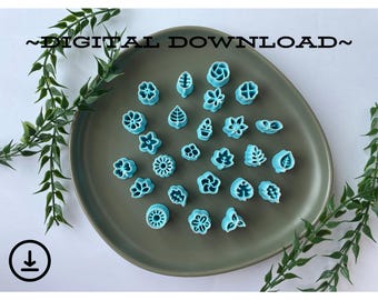 Dangling Botanical Leaf Clay Earring Cutter | Clay Cutter | Cookie Cutter | Fondant Cutter - Digital Download