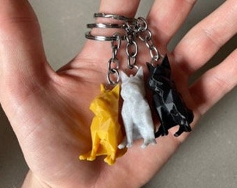 Low Poly French Bulldog Keychain STL File - 3D Printing - Unique Geometric Design for Dog Lovers - Digital Download