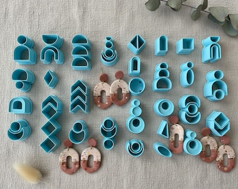 Geometric Clay STL, Layered Earring Cutter Files, 3D Print Bundle