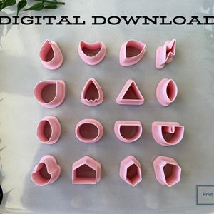 Unique Shape Polymer Clay Stud Cutter Digital Download for 3D Printing & Crafting