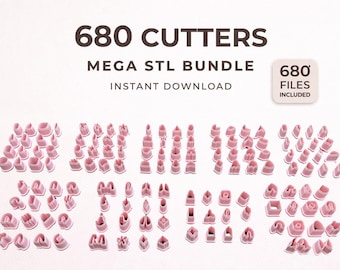 Clay Cutter STL Bundle, 680 Earring Design Files for 3D Printing