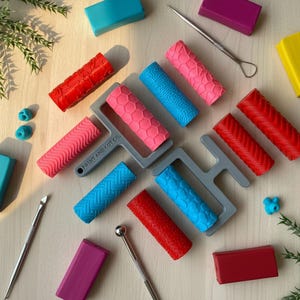 Texture Roller STL Files Bundle, Polymer Clay Embossing Patterns