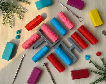 Ensemble de fichiers STL pour rouleau à texture, motifs de gaufrage pour pâte polymère