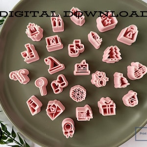 Christmas Clay Cutter Set: Holiday Designs (Digital Download)