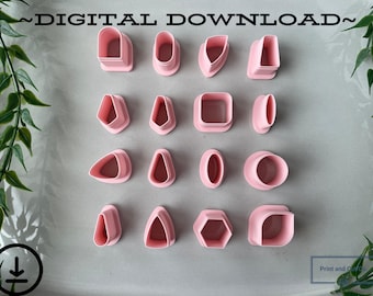 Conjunto de formas para cortar arcilla polimérica: círculos, cuadrados, anclas y más, descarga STL para impresión 3D