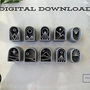 Arch Polymer Clay Cutter Set: 3D Printed Clay Molds (Digital Download)