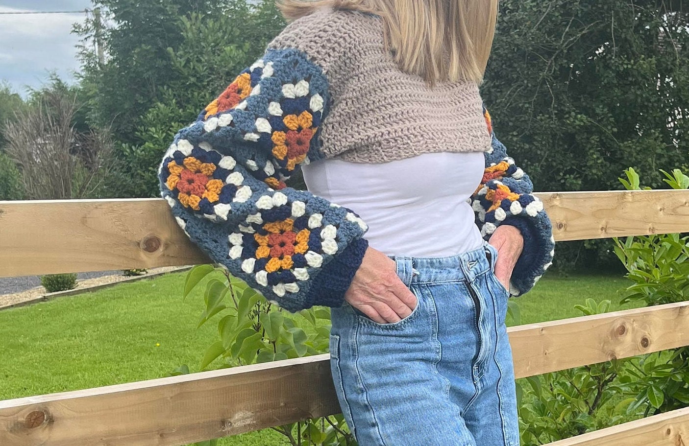 39 Cropped Sweater Crochet Patterns: Upgrade Your Wardrobe Handmade Style 12 Easy Crochet Granny Square Cropped Sweater