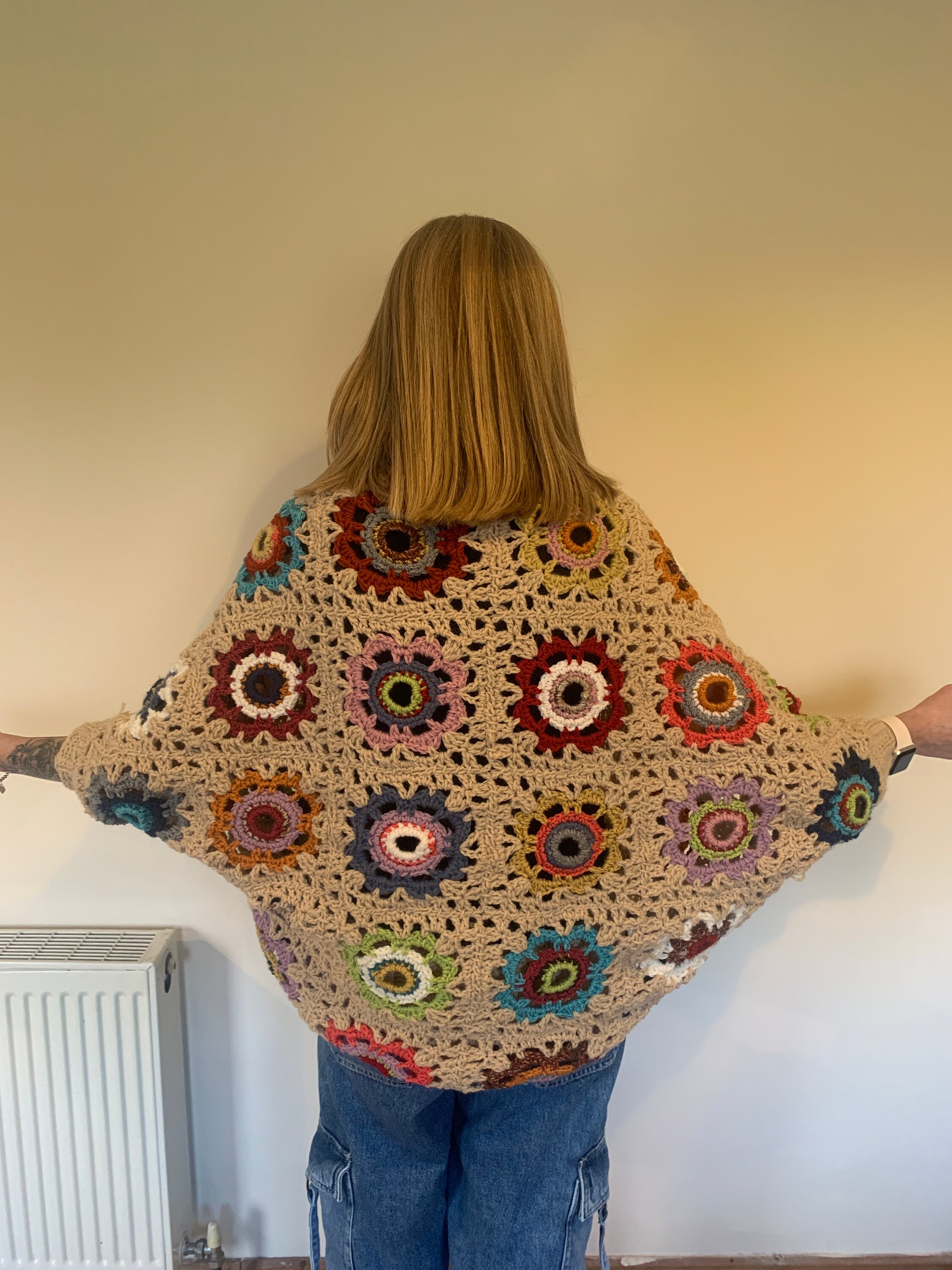 Floral Granny Square Shrug Cardigan Pattern Crochet Cardigan Etsy