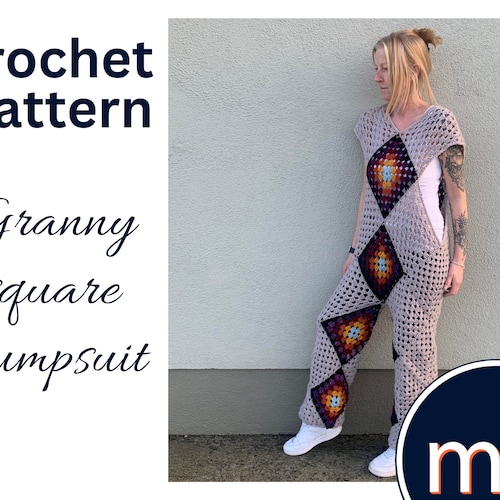 Crochet Jumpsuit Pattern Granny Square Romper PDF Crochet Etsy