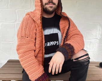 Unisex Baggy Hoodie Crochet Pattern || Mens Fashion Womens Fashion Crochet PDF || Digital Download Gift || Fall Sweater Pattern ||