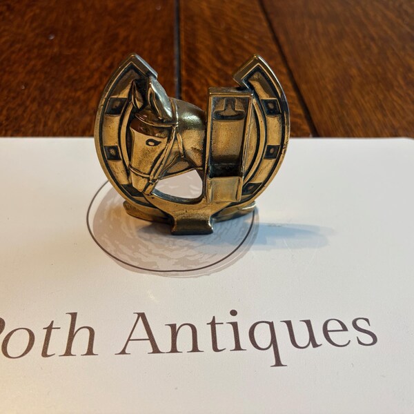 Vintage Brass Horse Match Holder c. 1960