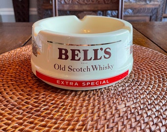 Large Vintage Bell's Old Scotch Whisky Ceramic Pub Ashtray By Wade