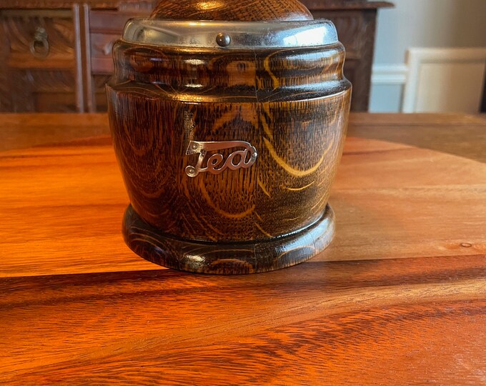 Vintage Oak Tea Caddy Etsy