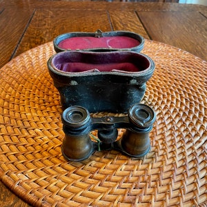 Vintage English Opera Glasses with original Leather Case