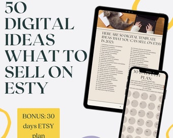 50 Digital Product Ideas To Sell On Etsy // Printables to sell online, passive income, Etsy business ideas, small business ideas