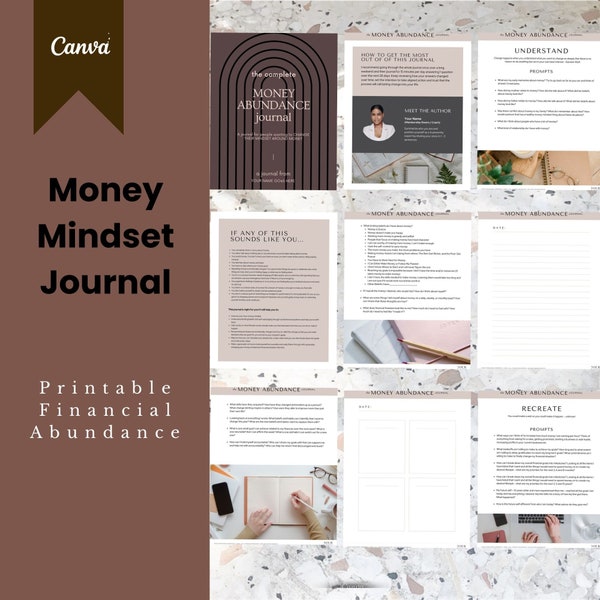 The Money Mindset Journal Printable, Financial Abundance, Money Journaling Prompts, Financial Wellbeing Journal, Law of Attraction