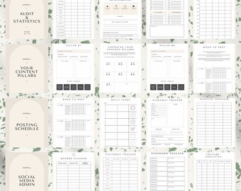 Social Media Planner Business Marketing Social Media Plan Instagram Planner Printable Facebook planner Digital Pinterest Planner Tiktok Blog