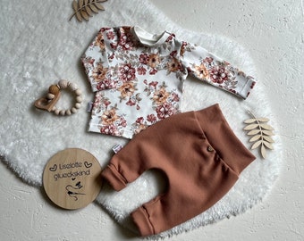 Babyset  Shirt Pumphose Gr. 56 bis 80 aus Waffelstrick und Jersey. Perfekt auch als Homecoming Outfit