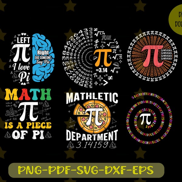 Funny Pi Day Bundle, Happy Pi Day, Right Did Someone Say Pie, Left Pi I love Pi, Pi Atom SVG , Math is a Piece of Pi Day, Spiral Pi Math Svg